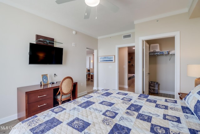 2060 Beach Blvd Unit 1602, Biloxi, MS 39531 - bedroom featuring a closet, ceiling fan, and baseboards