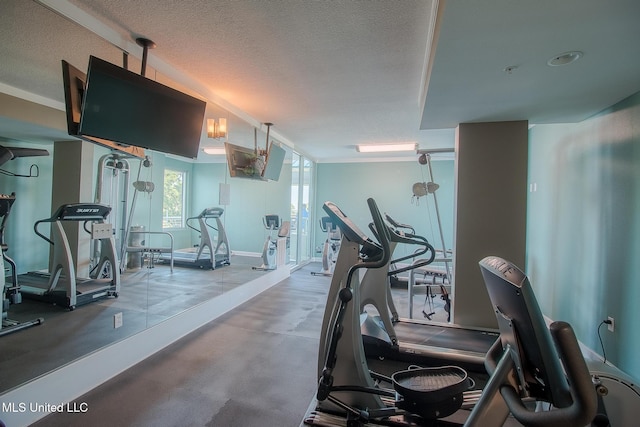 2060 Beach Blvd Unit 1602, Biloxi, MS 39531 - workout area featuring a textured ceiling