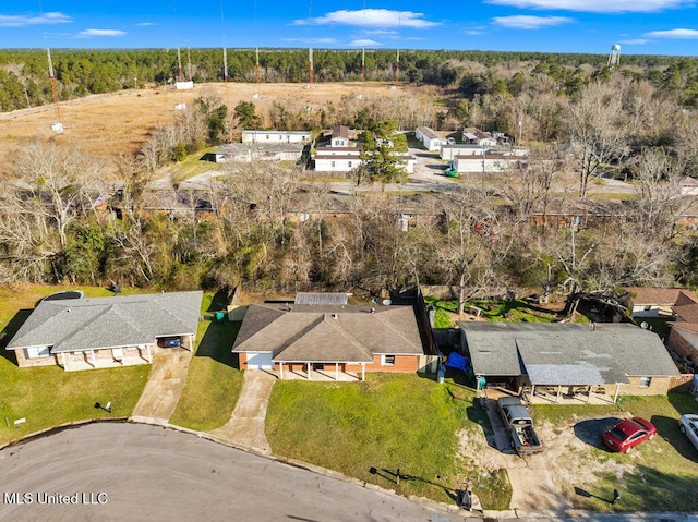 aerial view with a residential view