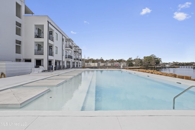 pool featuring a water view