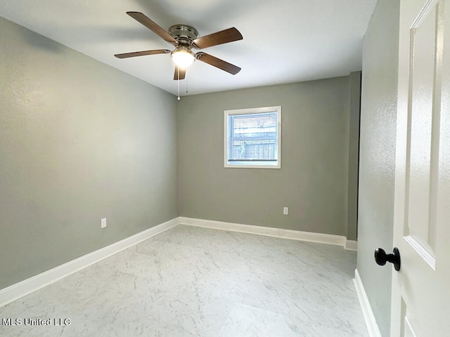 unfurnished room featuring ceiling fan