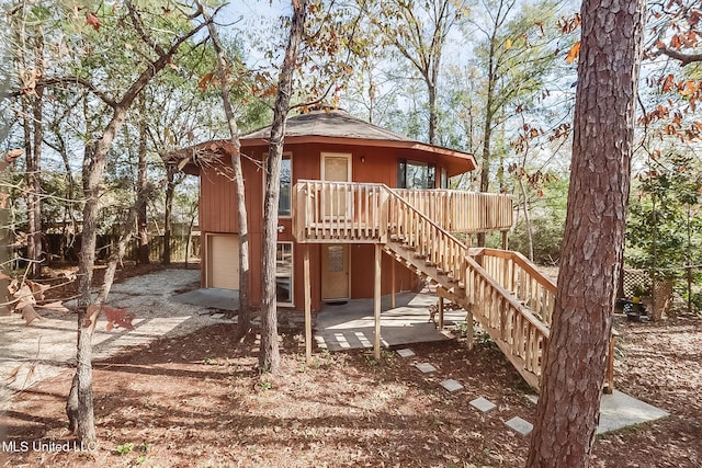 exterior space featuring a garage