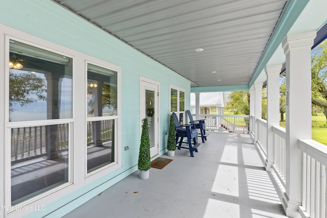 view of patio featuring covered porch