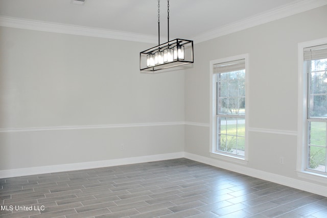 unfurnished dining area featuring wood-type flooring and a wealth of natural light