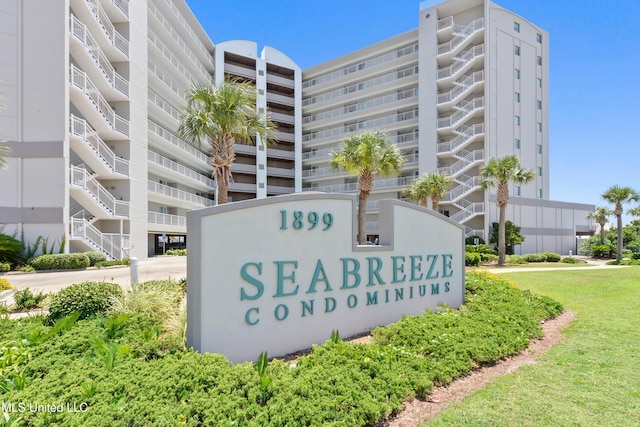 view of community sign