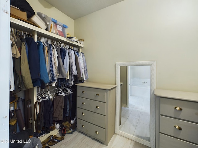 view of walk in closet