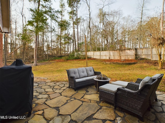 view of patio / terrace with a grill