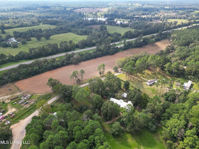 bird's eye view with a rural view