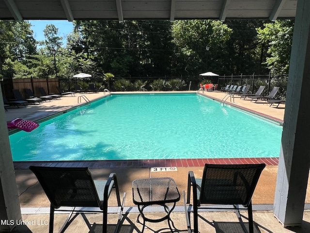 view of pool with a patio area