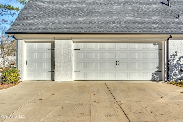 view of garage