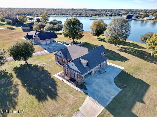 6 Lunker Ln, Poplarville, MS 39470 - aerial view of property and surrounding area featuring a large body of water