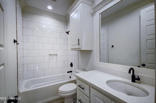 251 Westlake Cir, Madison, MS 39110 - full bath with toilet, vanity, shower / bathtub combination, and recessed lighting
