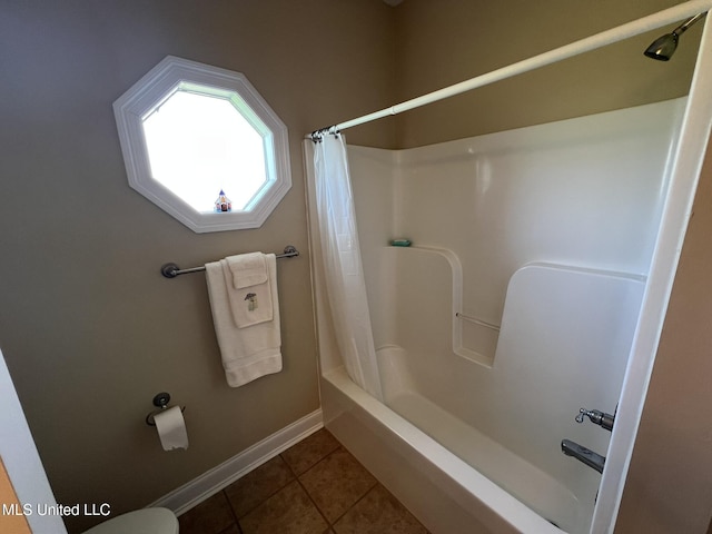 308 Barrington Cv, Byram, MS 39272 - bathroom with tile patterned floors, baseboards, shower / bath combination with curtain, and toilet
