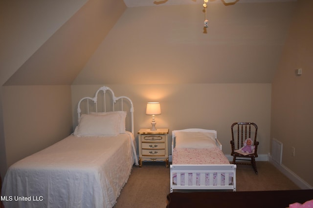 308 Barrington Cv, Byram, MS 39272 - carpeted bedroom with lofted ceiling and a ceiling fan