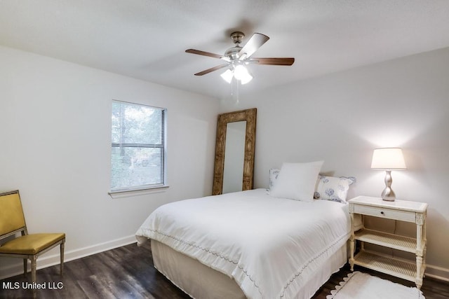 3109 Breezy Hill Ln, Ocean Springs, MS 39564 - bedroom featuring baseboards, wood finished floors, and ceiling fan