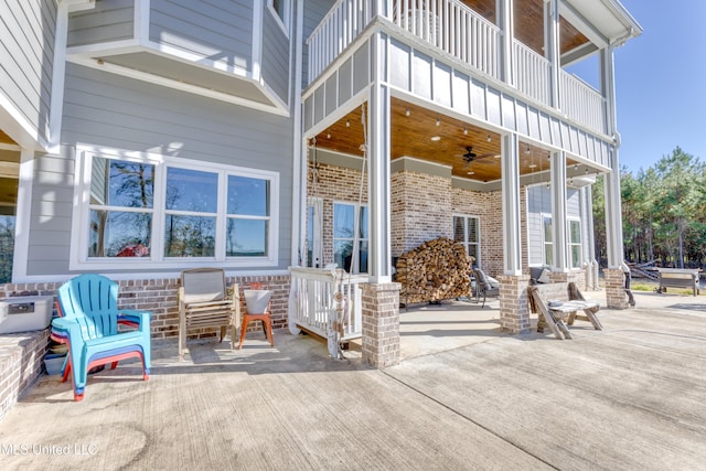 view of patio with a balcony