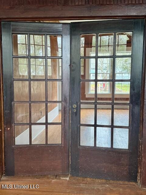 doorway to outside with french doors