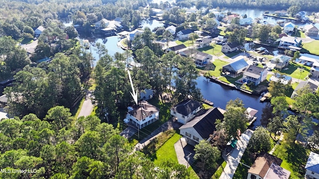 6071 Comanche St, Kiln, MS 39556 - aerial overview of property's location featuring a large body of water and nearby suburban area