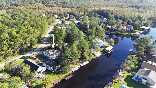 6071 Comanche St, Kiln, MS 39556 - bird's eye view of a heavily wooded area and a large body of water
