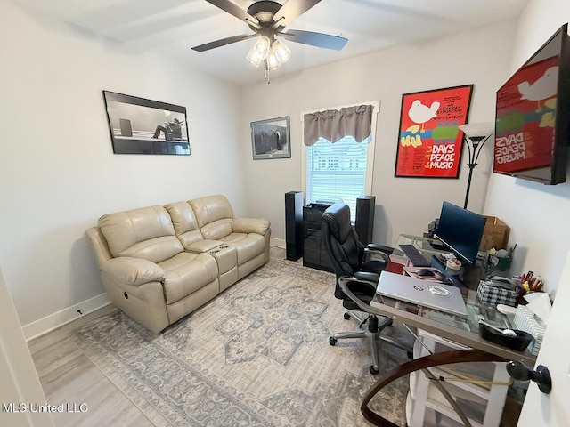 2290 Loisy Blvd, Hernando, MS 38632 - office featuring ceiling fan, baseboards, and wood finished floors