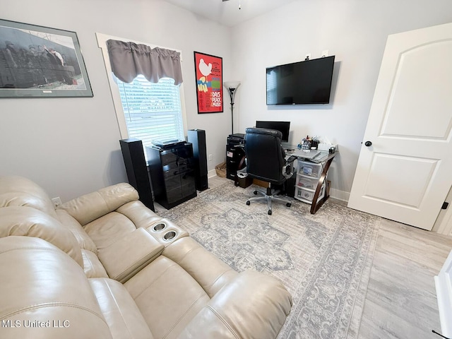 2290 Loisy Blvd, Hernando, MS 38632 - office space featuring baseboards, wood finished floors, and a ceiling fan