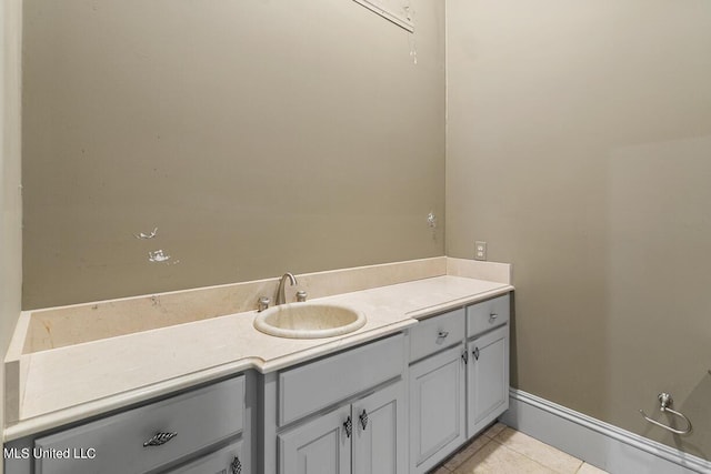 bathroom featuring tile patterned flooring and vanity