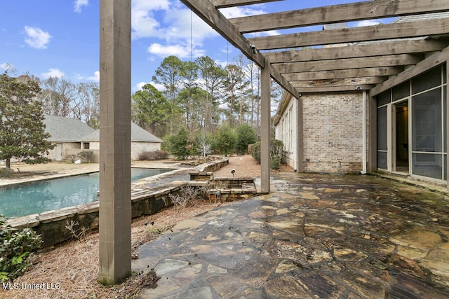 view of patio / terrace featuring a pergola