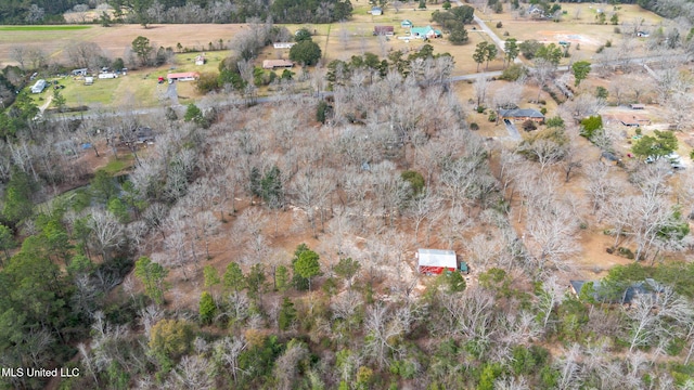 aerial view with a rural view