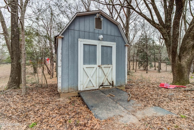 view of shed