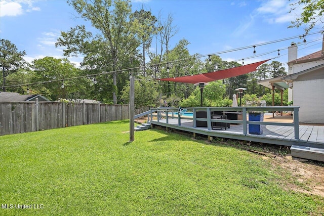 110 Stonington Ct, Brandon, MS 39047 - fenced backyard featuring a wooden deck