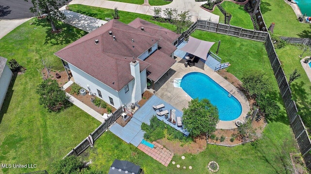 110 Stonington Ct, Brandon, MS 39047 - view from above of property featuring a pool