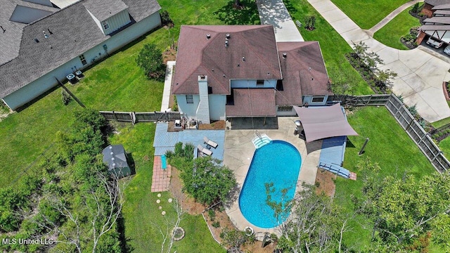 110 Stonington Ct, Brandon, MS 39047 - view from above of property featuring a pool area