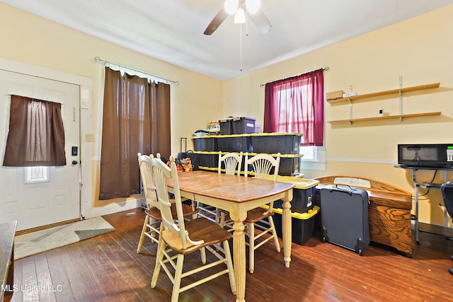 4006 Pine St, Pascagoula, MS 39567 - dining room featuring hardwood / wood-style flooring and a ceiling fan