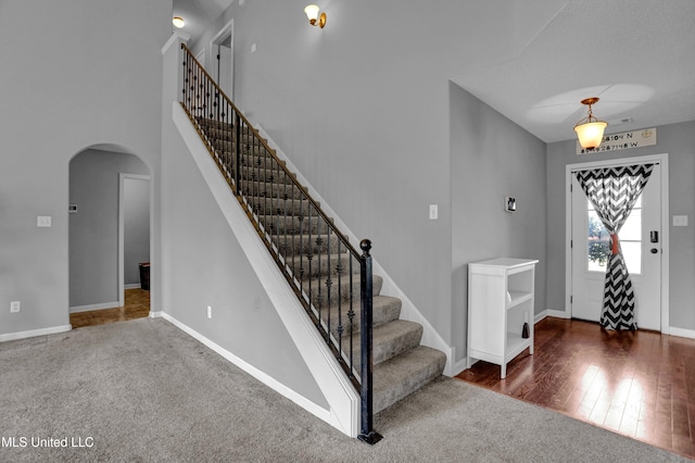 entryway featuring dark wood-type flooring