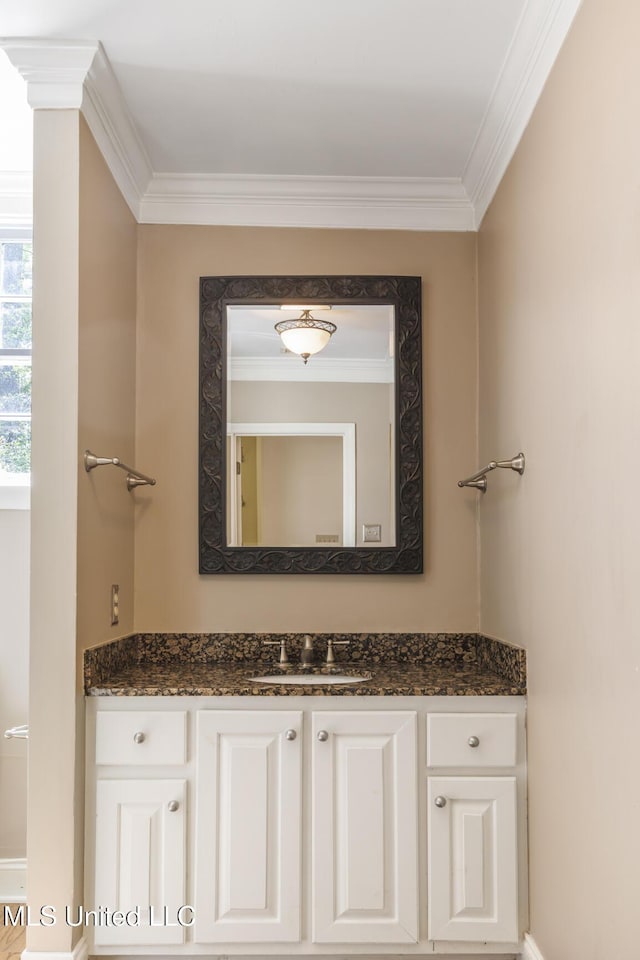 3831 Tyrone Dr, Jackson, MS 39216 - bathroom with vanity and crown molding
