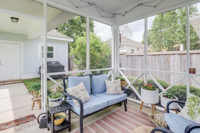 view of sunroom
