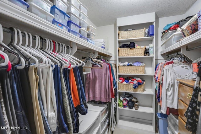 view of walk in closet