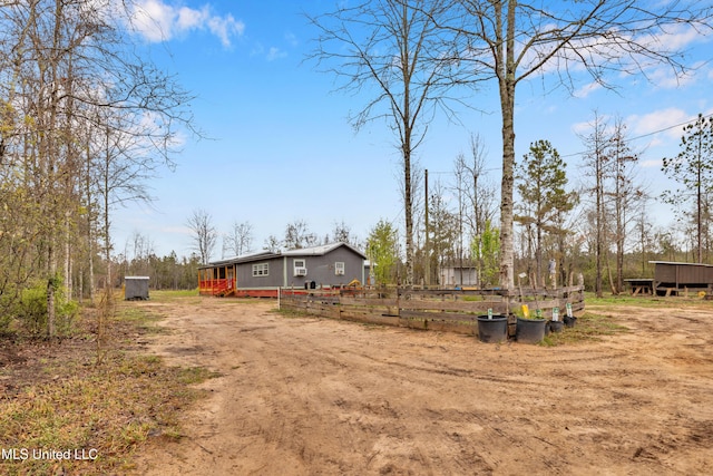 view of yard with a deck