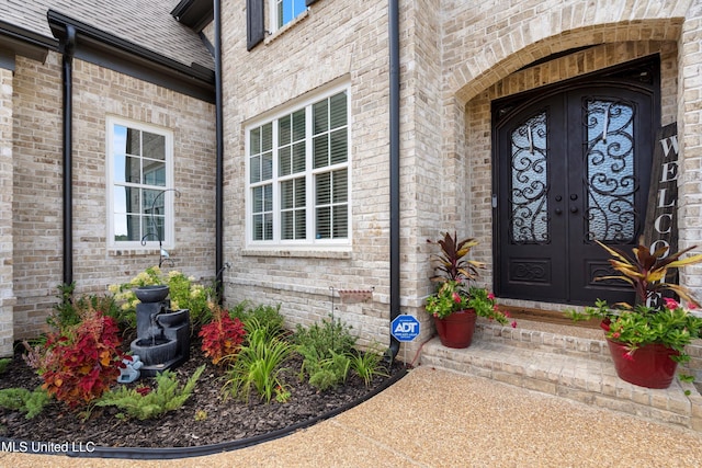 doorway to property with french doors