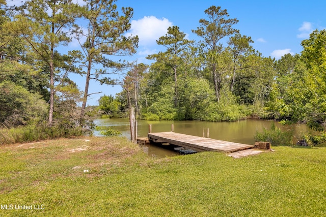 2529 Windward Dr, Gautier, MS 39553 - dock featuring a water view and a yard