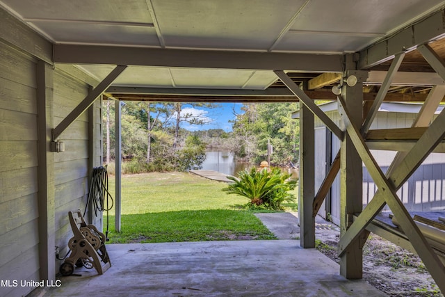 2529 Windward Dr, Gautier, MS 39553 - view of patio / terrace featuring a water view