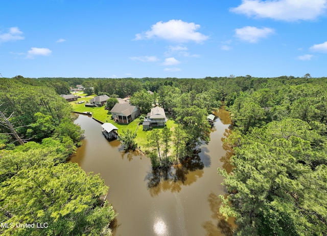 2529 Windward Dr, Gautier, MS 39553 - drone / aerial view of a large body of water and a heavily wooded area