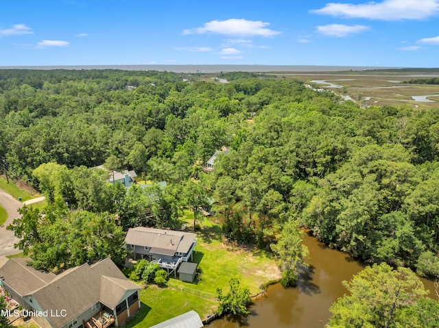 2529 Windward Dr, Gautier, MS 39553 - bird's eye view of a heavily wooded area and a large body of water