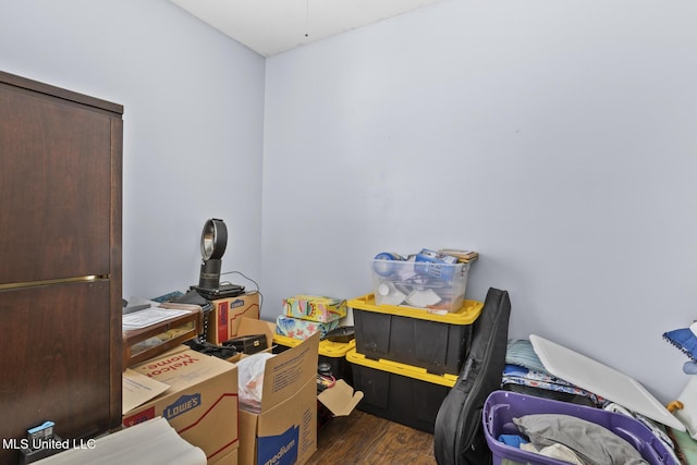 interior space featuring dark wood-type flooring