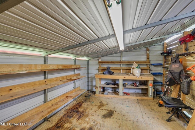 storage room with a garage