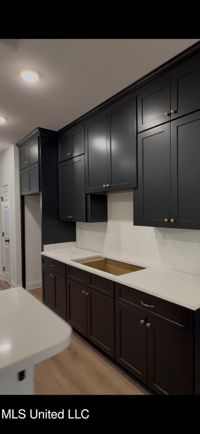 kitchen featuring light hardwood / wood-style floors