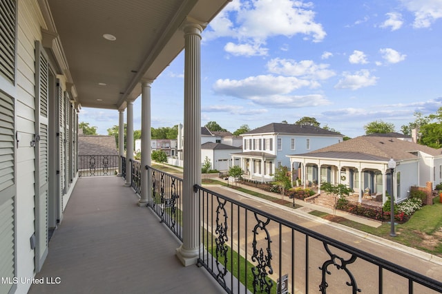 balcony with a residential view
