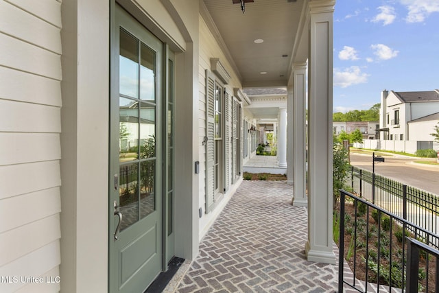 view of patio / terrace with a porch