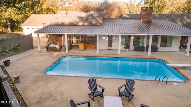 102 Melrose Montebello Pkwy, Natchez, MS 39120 - view of pool with a patio area, a diving board, and an outdoor living space