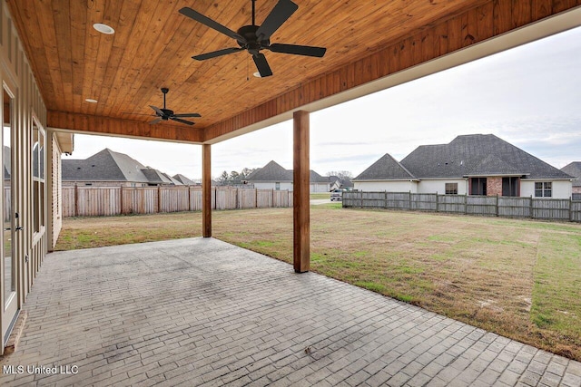 view of patio / terrace with ceiling fan